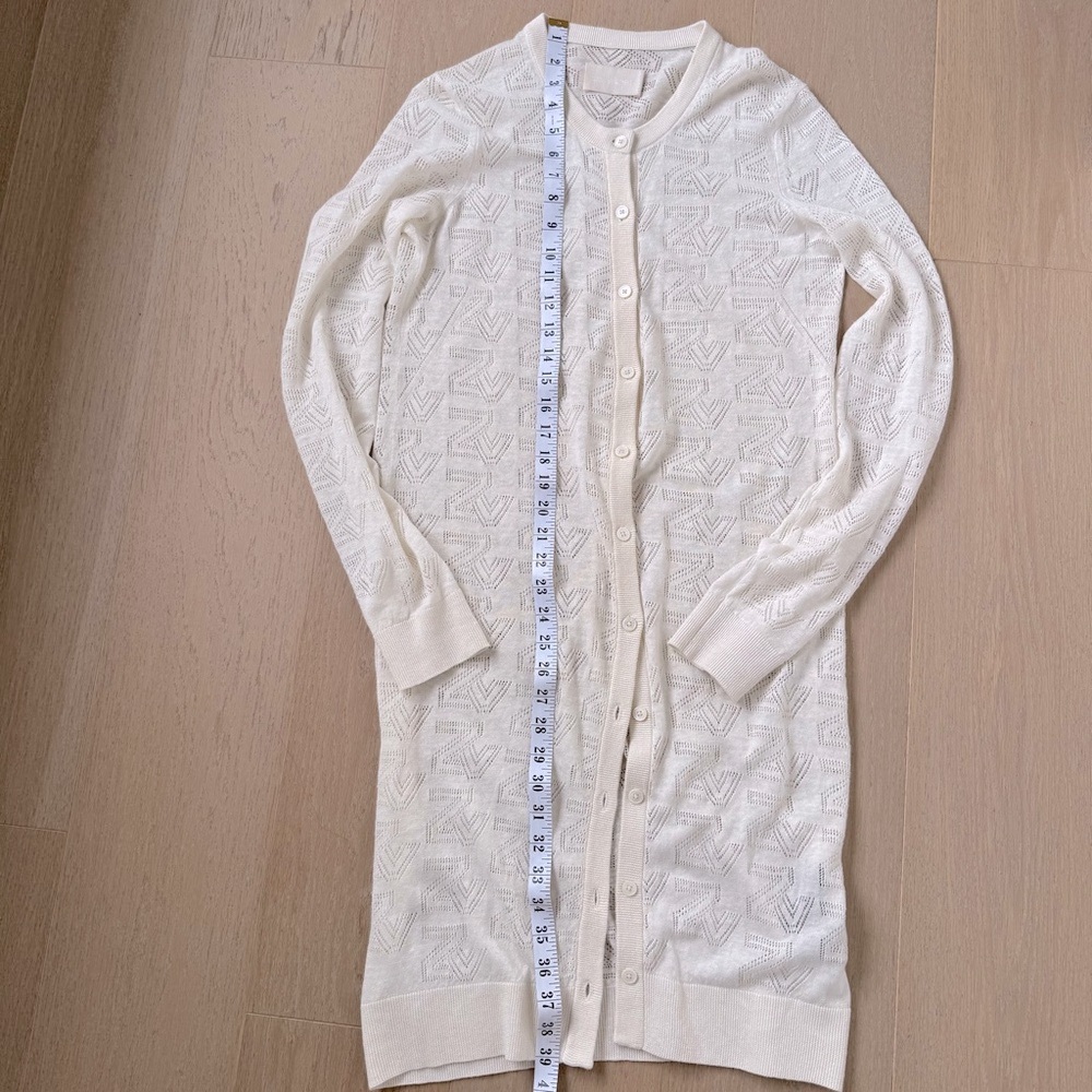 Zadig & Voltaire Monogram Knit Nila Open Front Long Sleeve Cardigan - Picture 6 of 15